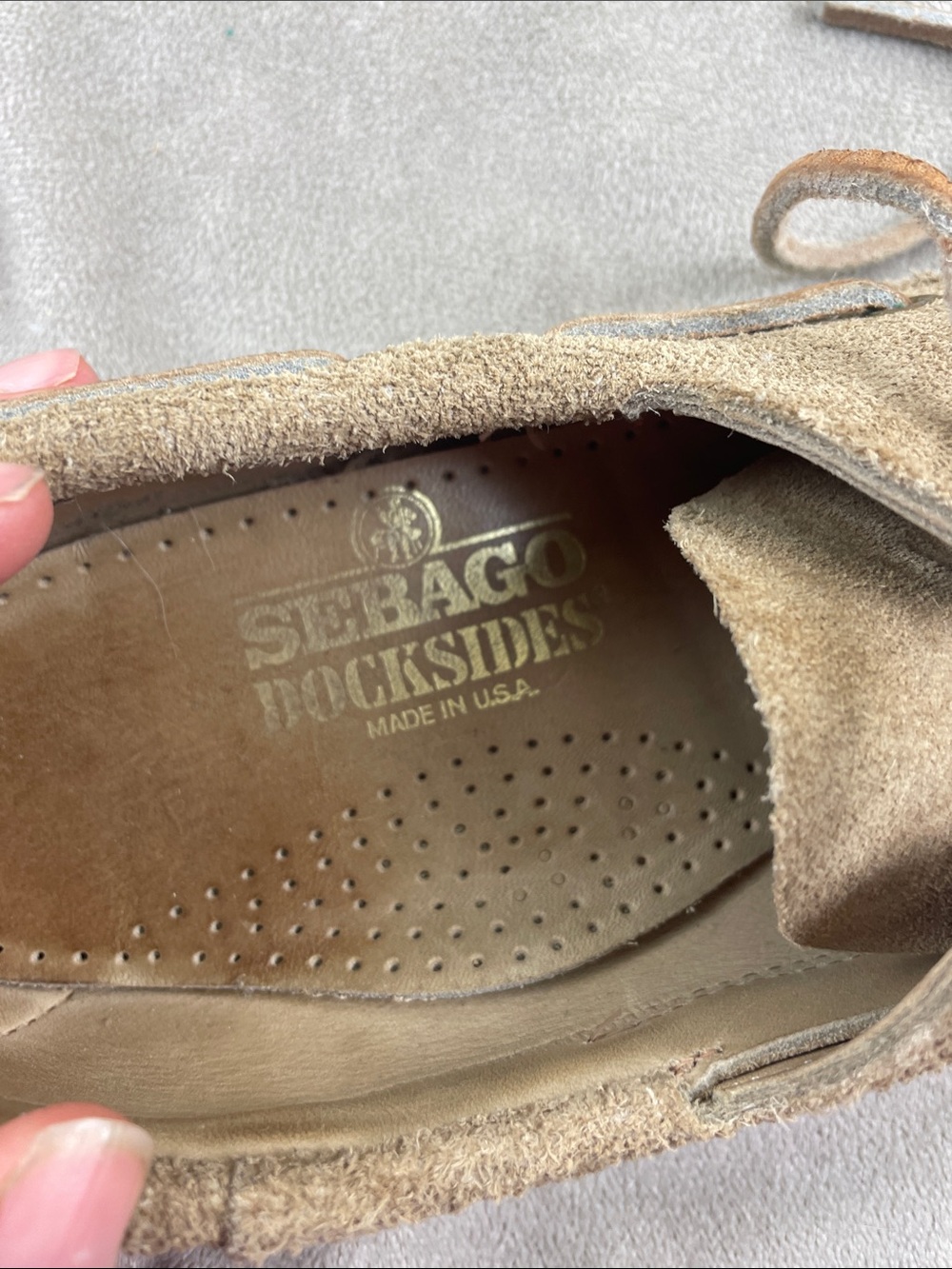 Vintage Sebago Docksides Suede Lace Mocassin Shoes - Picture 11 of 11